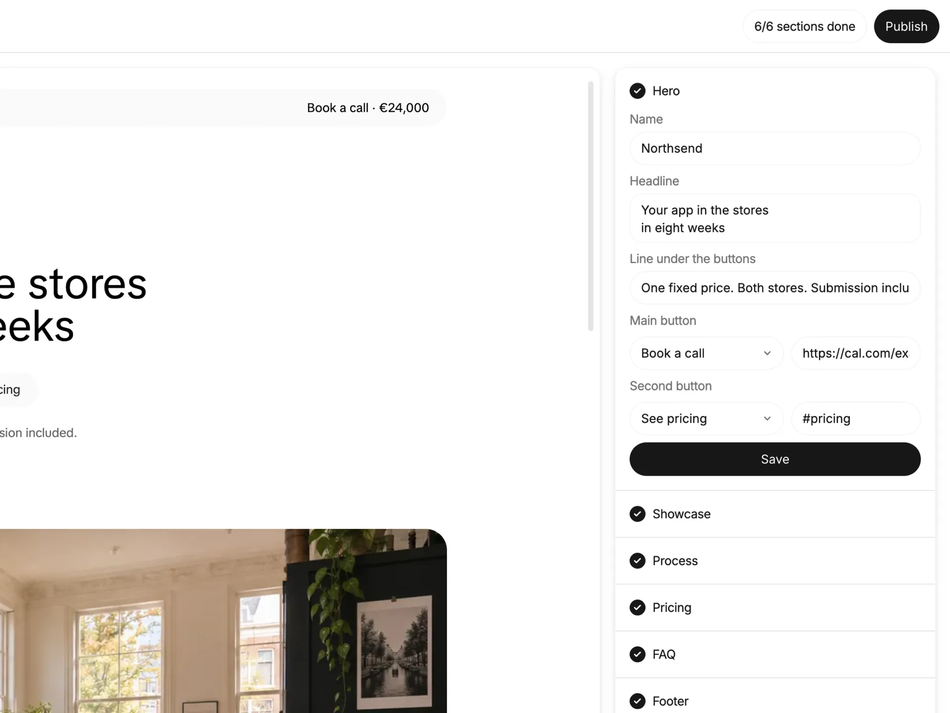 The userpage editor, with the page updating as the fields are filled in